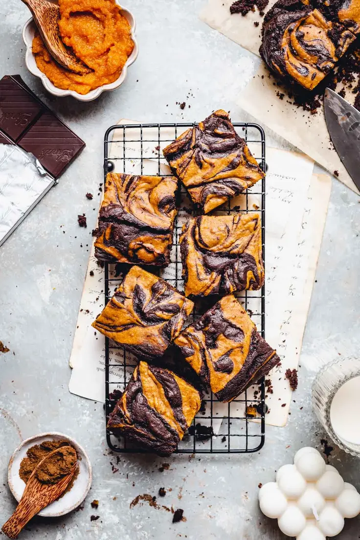 Vegan Chocolate Swirl Pumpkin Brownie Recipe by My Vegan Minimalist
