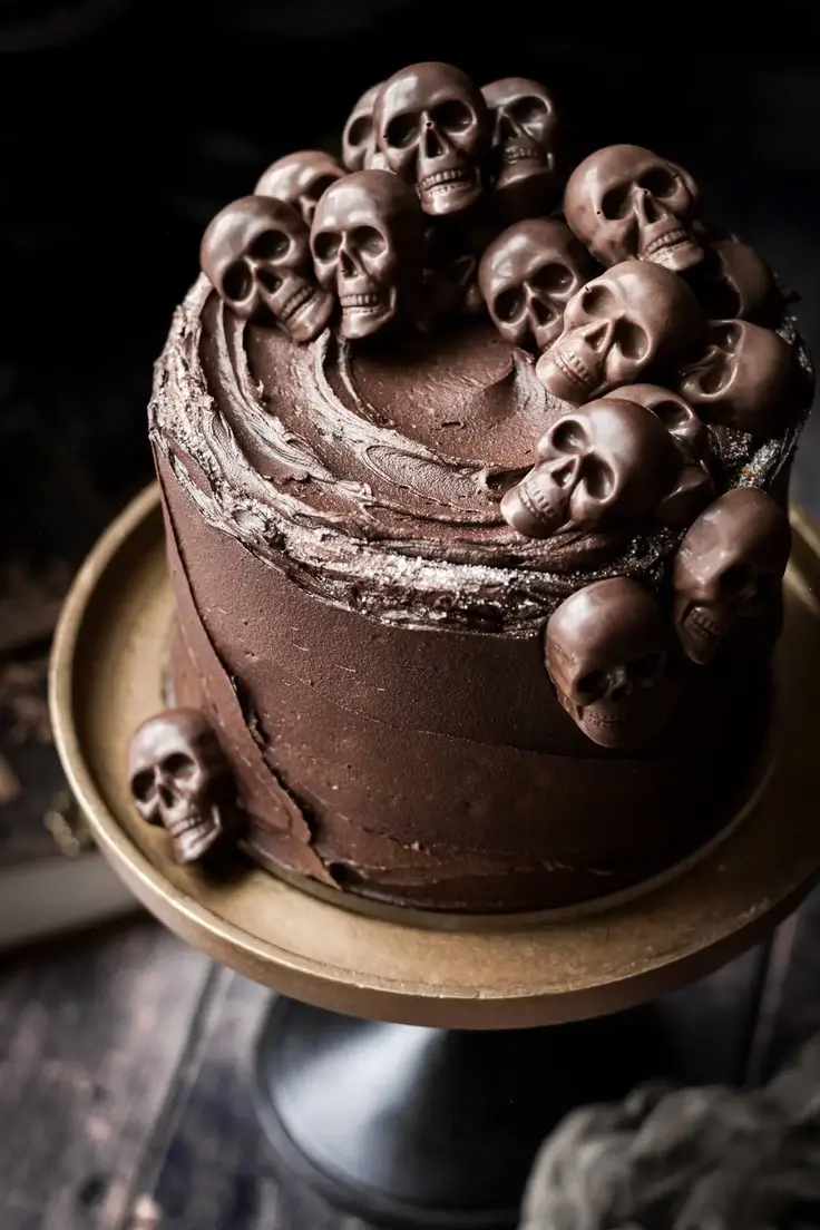 High Altitude Ginger Chocolate Skull Cake Recipe by Curly Girl Kitchen
