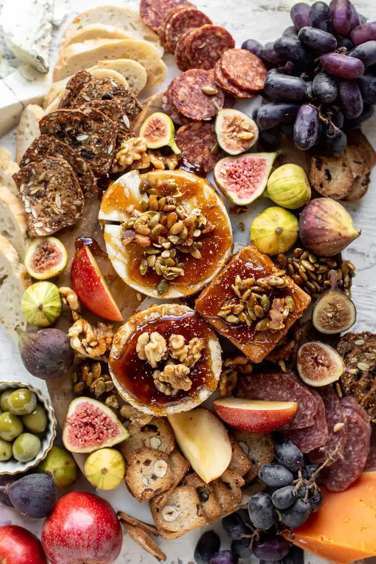 Autumn Cheese Board with Bourbon Crackling Caramel Recipe by How Sweet Eats
