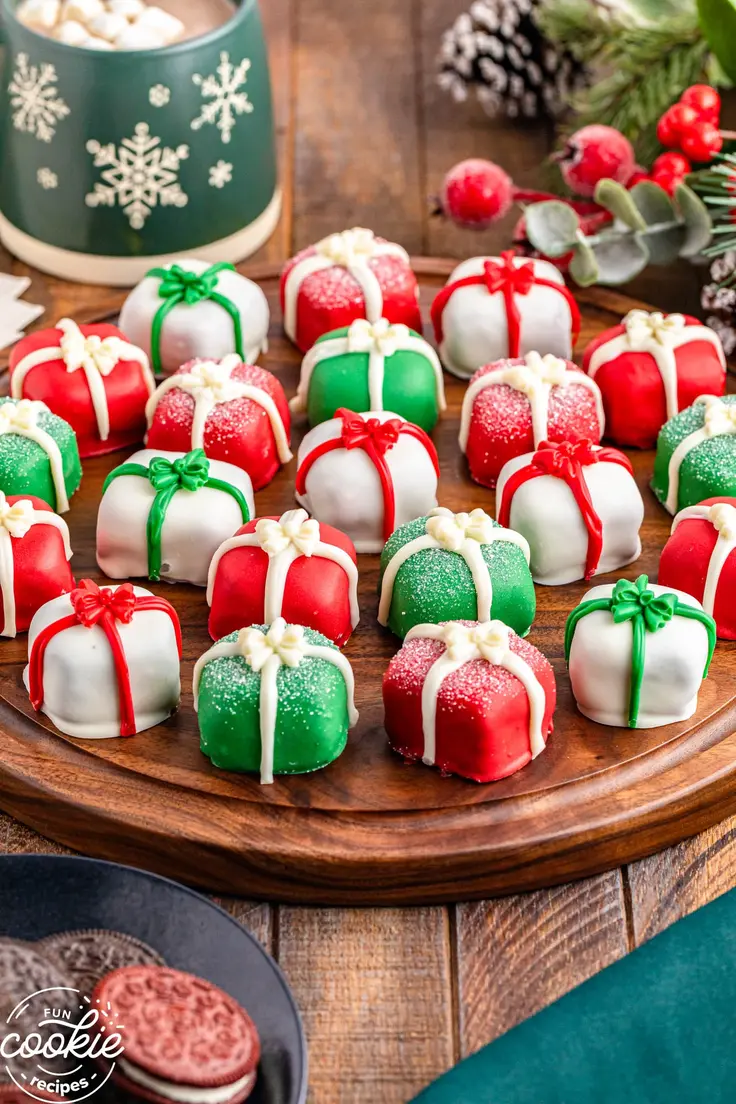 Christmas Present Oreo Truffles Recipe by Fun Cookie Recipe
