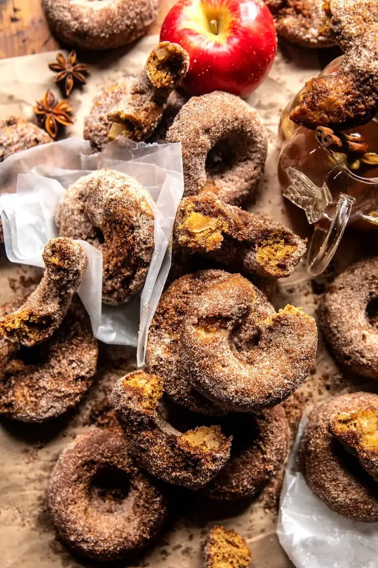 Baked Cinnamon Crunch Apple Cider Doughnuts Recipe by Half Baked Harvest
