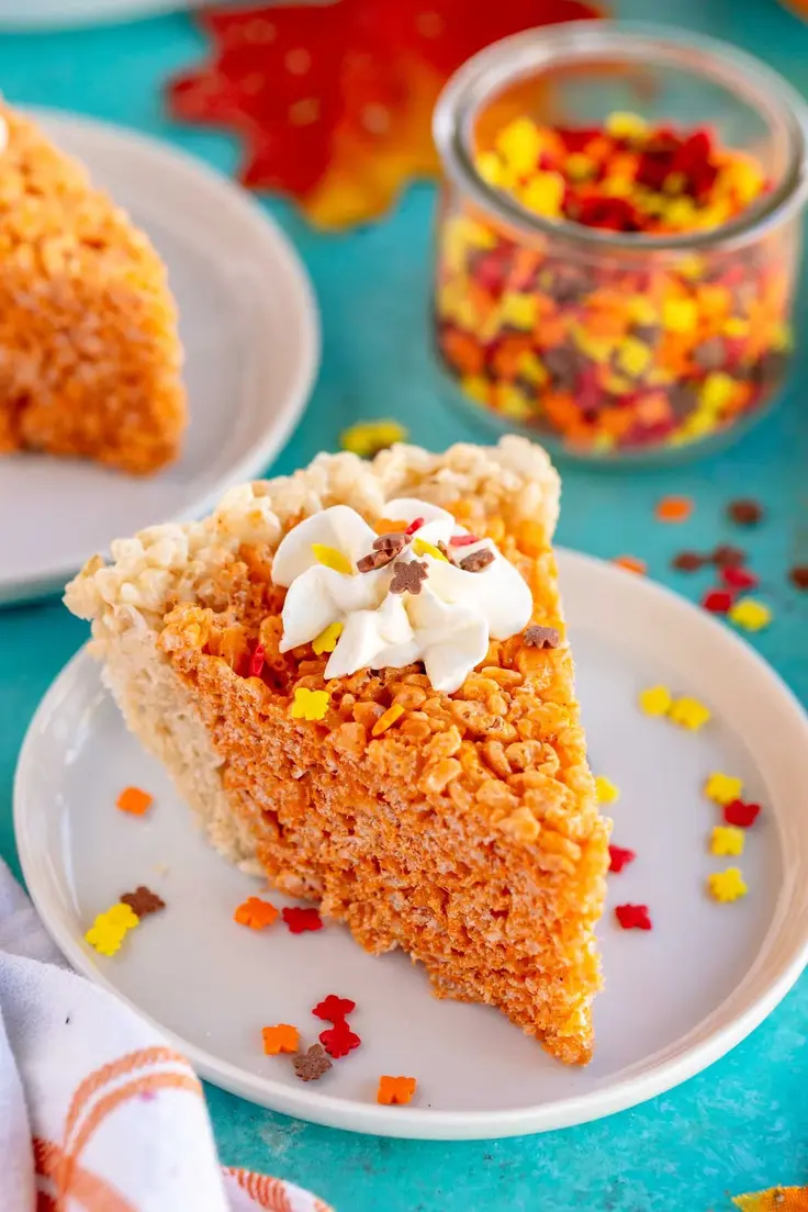 Pumpkin Pie Thanksgiving Rice Krispie Treats Recipe by Play Party Plan
