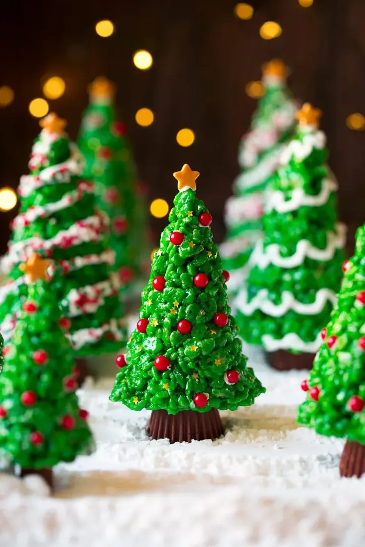 Christmas Tree Rice Krispies Treats Recipe by Cooking Classy
