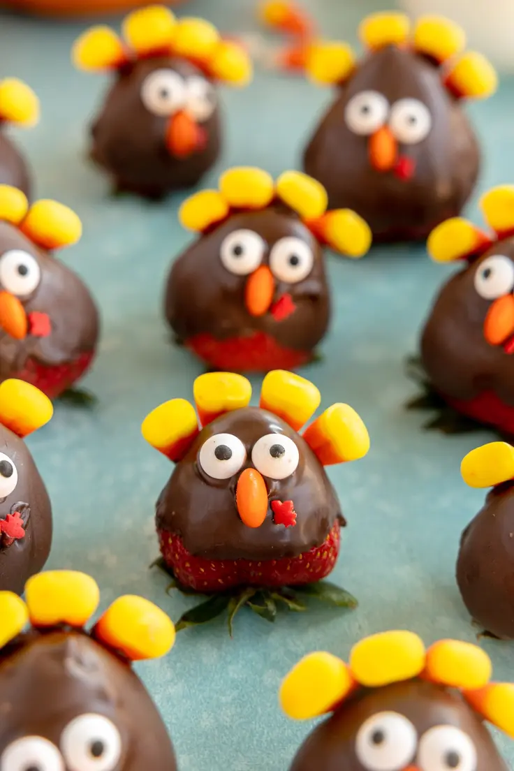  Cute Chocolate Covered Strawberry Turkeys Recipe by Play Party Plan
