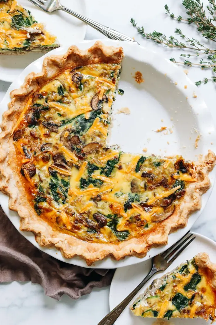 Gluten-Free Quiche with Leeks & Mushrooms Recipe by Minimalist Baker
