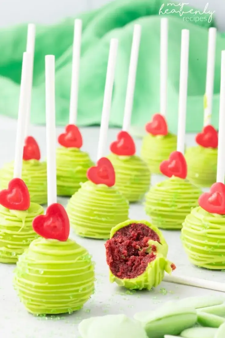 Grinch Cake Pops Recipe by My Heavenly Recipes
