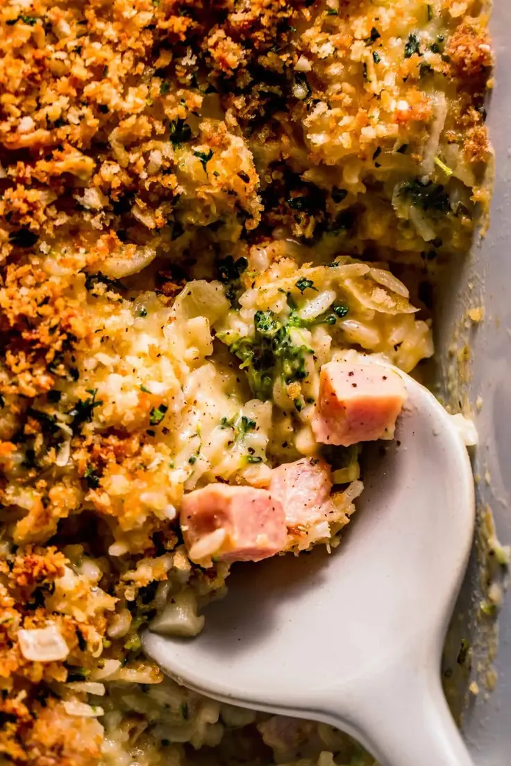 Leftover Ham Casserole with Rice and Cheese Recipe by Platings and Pairings
