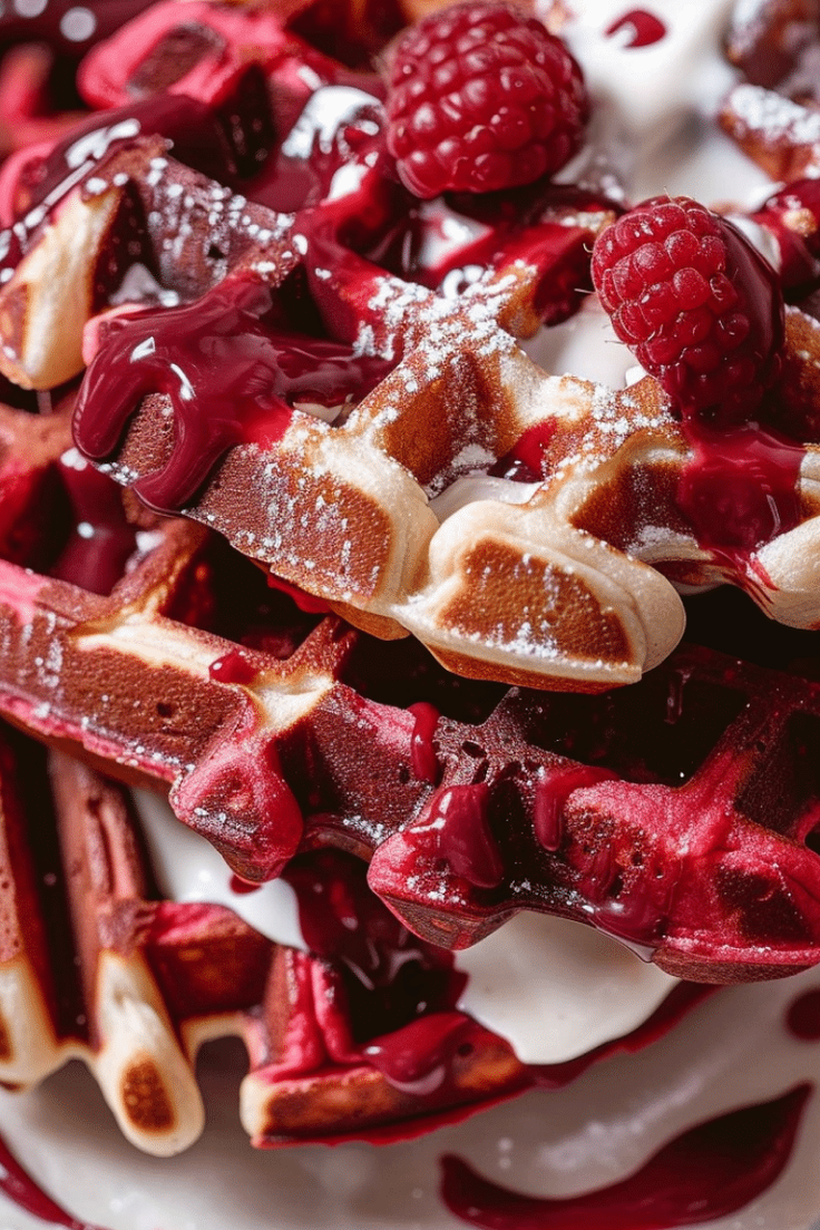 Red Velvet Marble Waffles Recipe by Chasety
