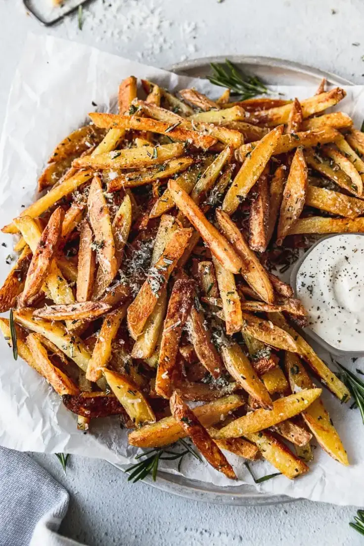 Crispy Oven Baked Rosemary Garlic Fries Recipe by Fork in the Kitchen
