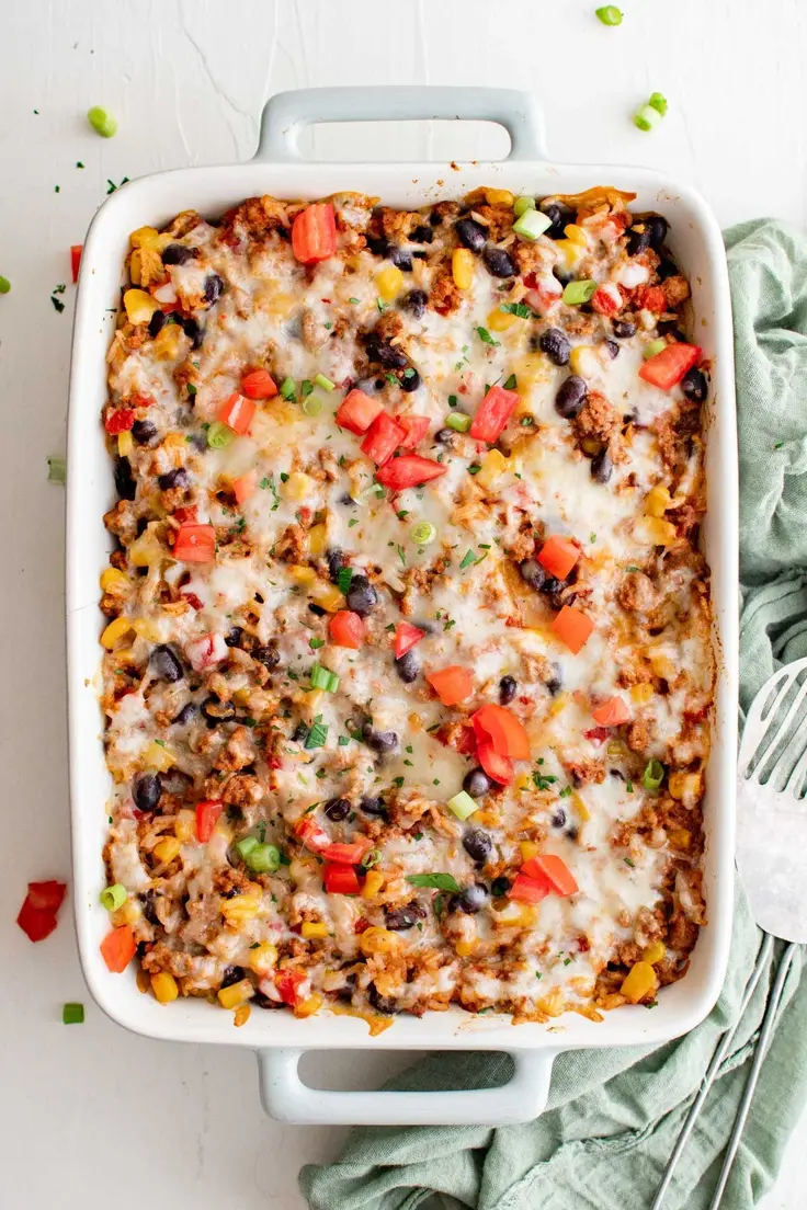 Southwest Ground Turkey Casserole with Rice Recipe by Yellow Bliss Road
