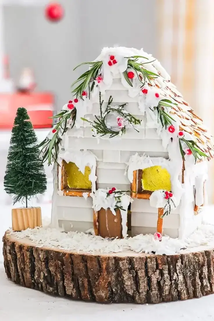 White Shiplap DIY Gingerbread Cottage Recipe by DIY Beautify 
