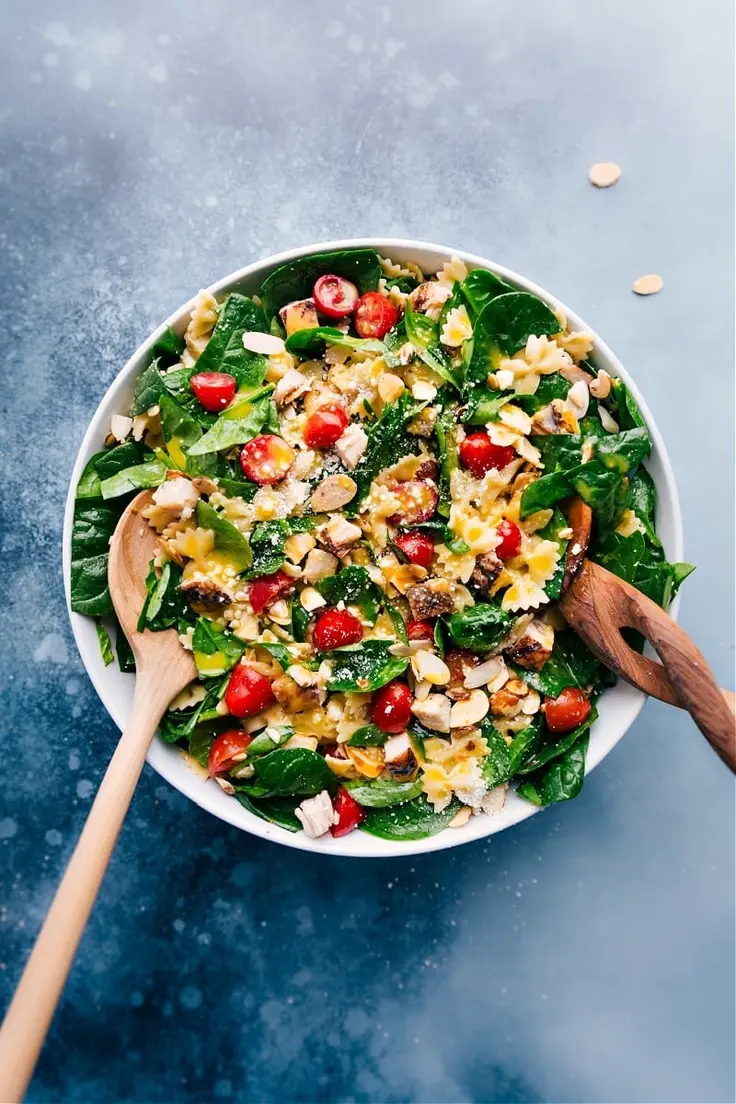 Chicken Spinach Pasta Salad (With A Citrus Vinaigrette) Recipe by Chelsea's Messy Apron