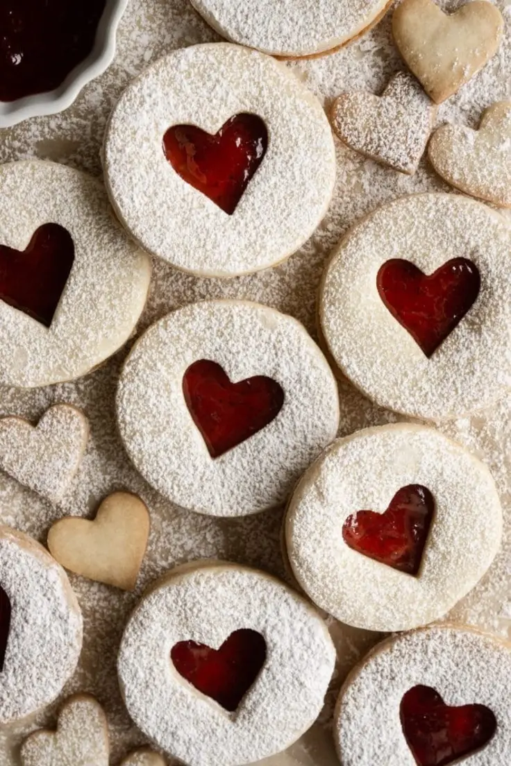 Strawberry Jam Linzer Cookies 