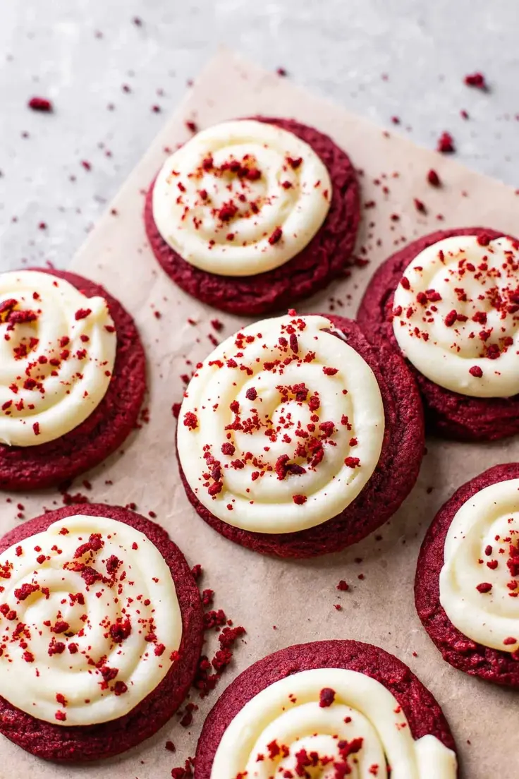 Red Velvet Cupcake Cookies Recipe by Eats Delightful
