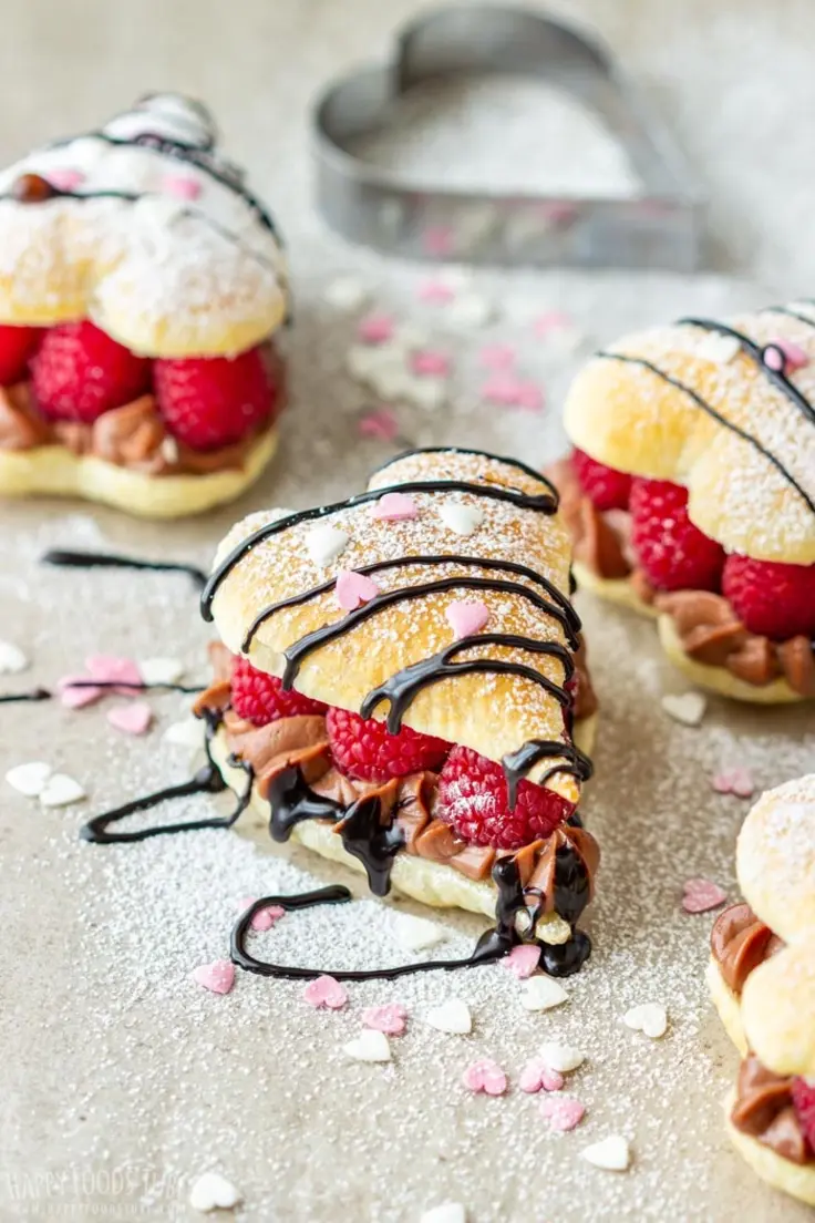 Valentine’s Day Puff Pastry Hearts Recipe by Happy Foods Tube
