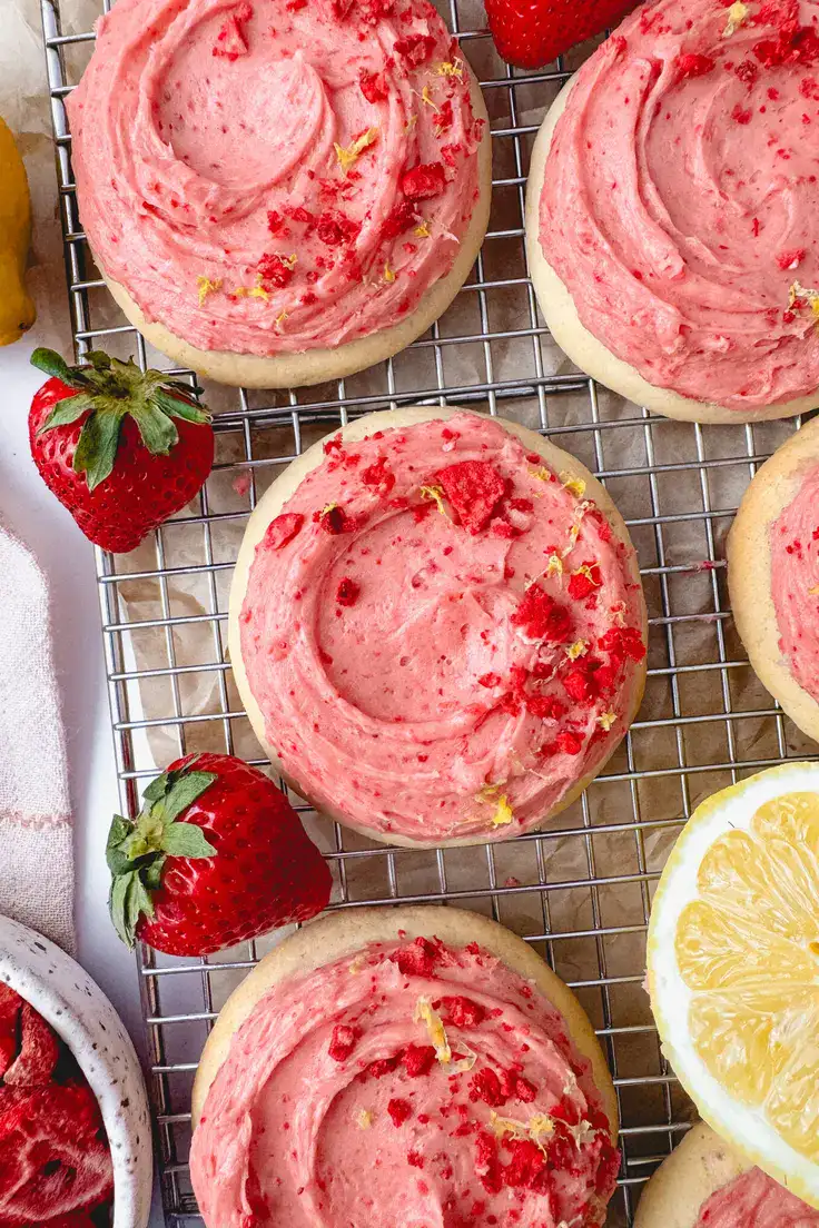 Strawberry Lemonade Cookies Recipe by Sweet Kitchen Cravings
