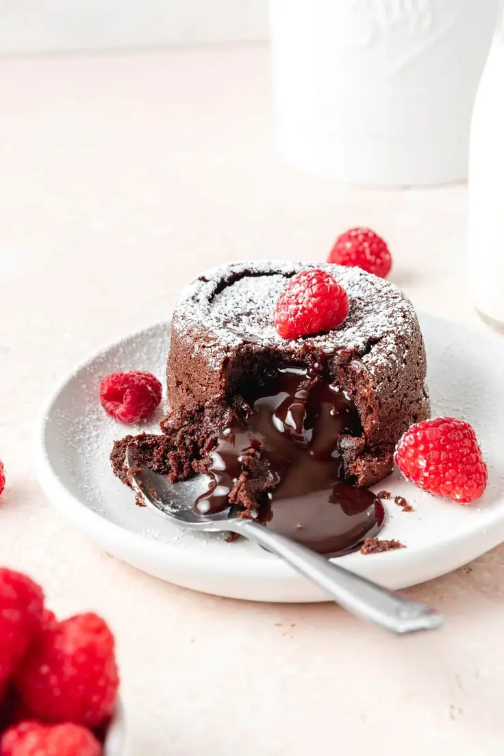 Chocolate Molten Lava Cakes (with ganache center) Recipe by Barley and Sage
