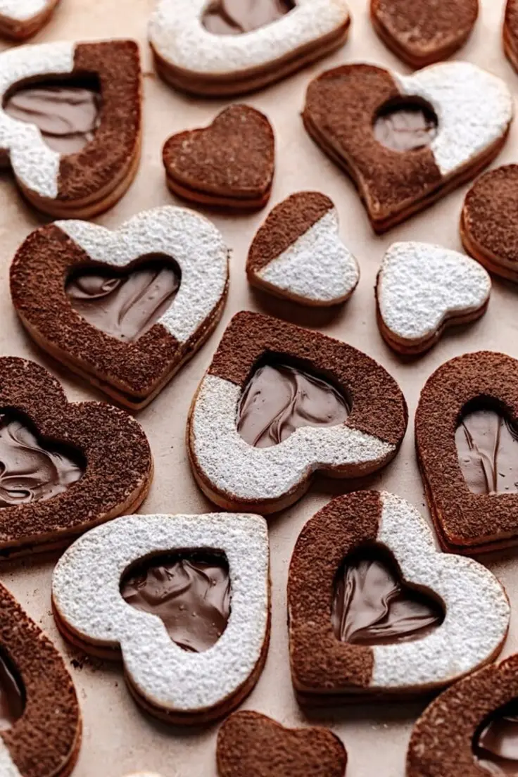 Nutella Linzer Heart Cookies Recipe by Yoga of Cooking
