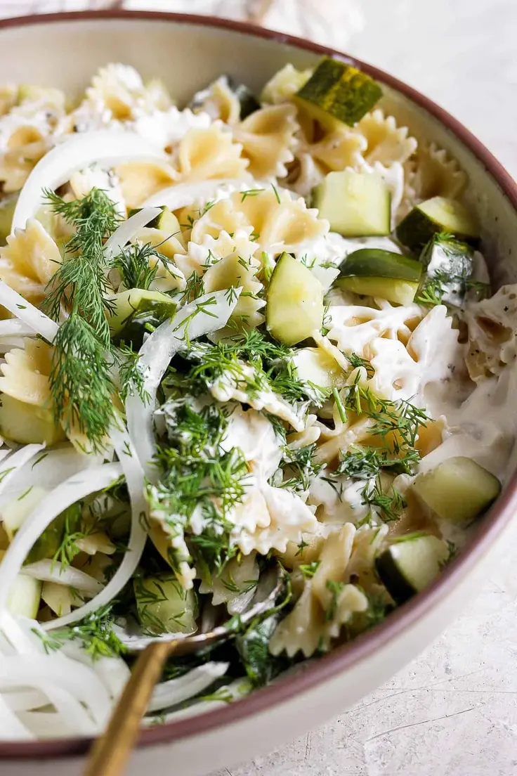 Dill Pickle Pasta Salad 
