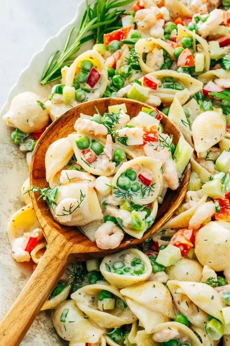 Shrimp Pasta Salad Recipe by A Couple Cooks
