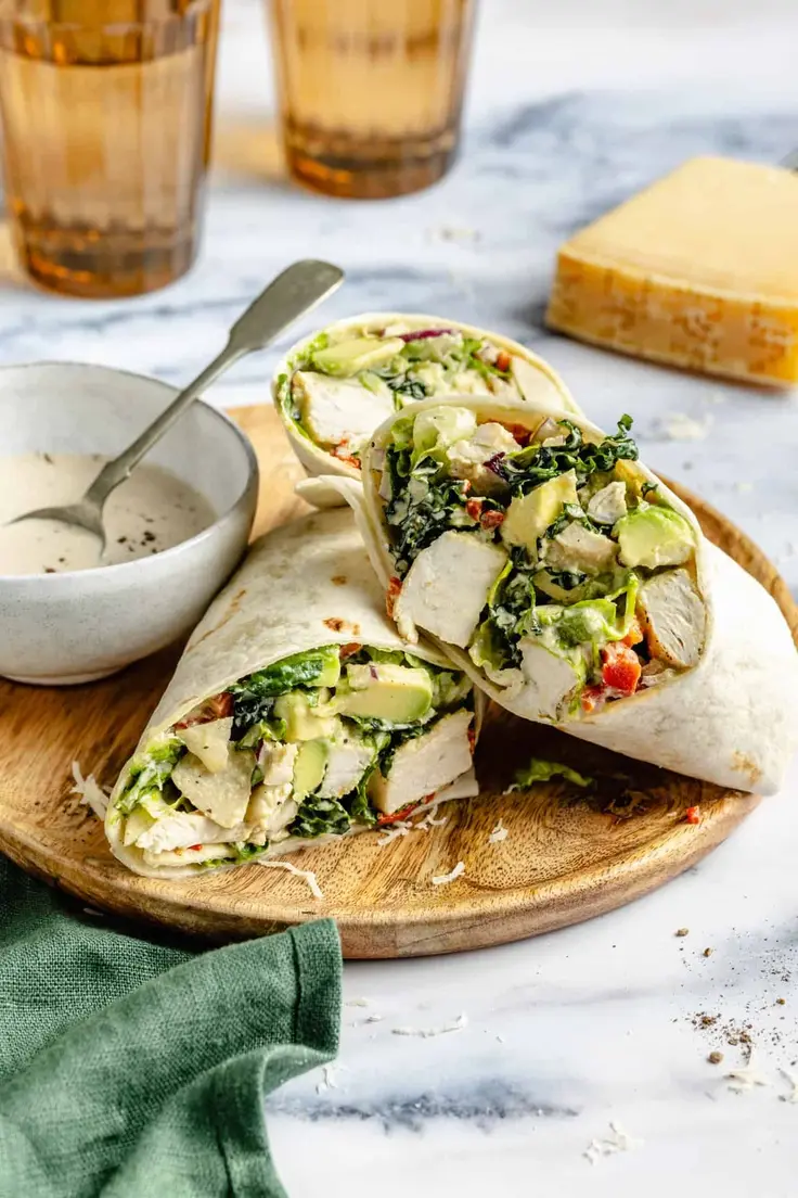 Chicken Caesar Wrap Recipe by All the Healthy Things
