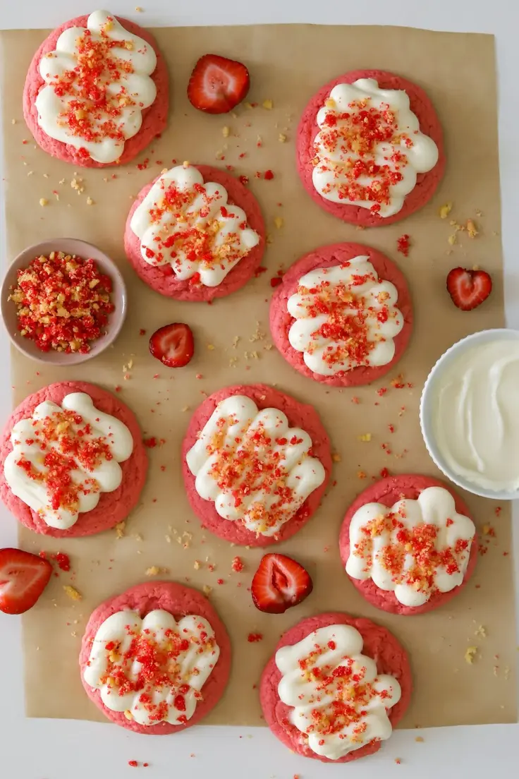 Strawberry Crunch Shortcake Cookies Recipe by Moribyan