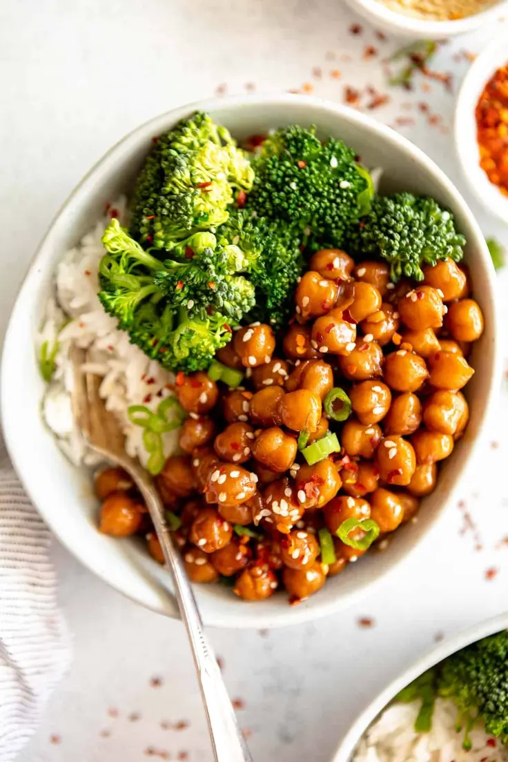 Vegan Sticky Sesame Chickpeas Recipe by Eat With Clarity
