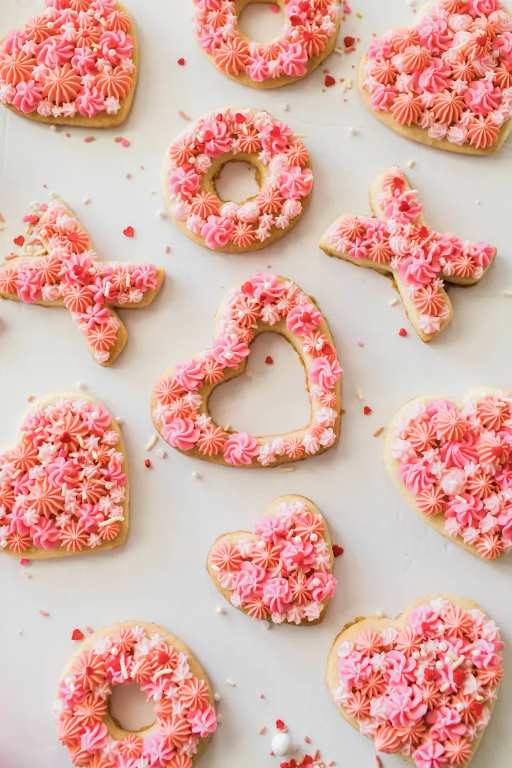 Buttercream Valentine's Day Cookies Recipe by Harmony Lynn
