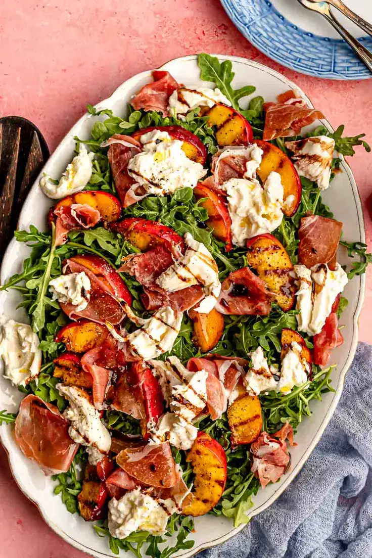 Grilled Peach Salad Recipe by Real Food with Sarah
