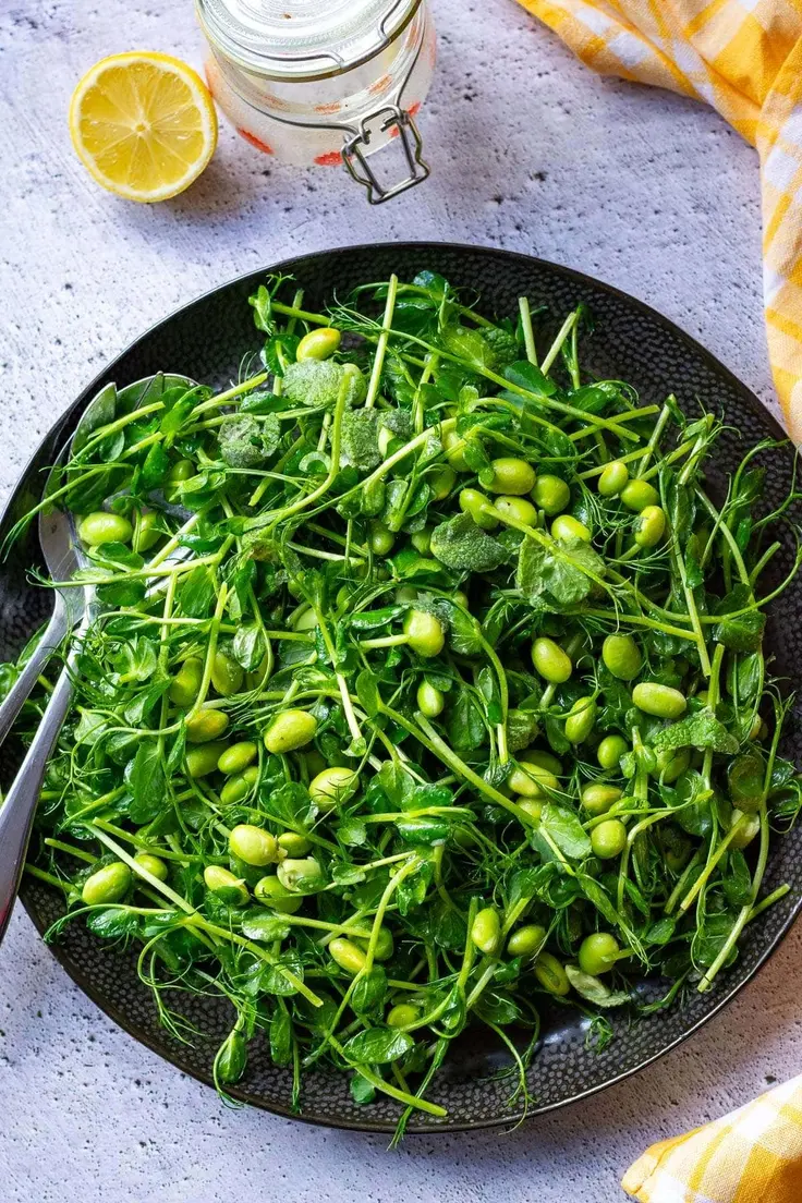 Pea Shoot Salad With Lemon Dressing Recipe by Somebody Feed Seb
