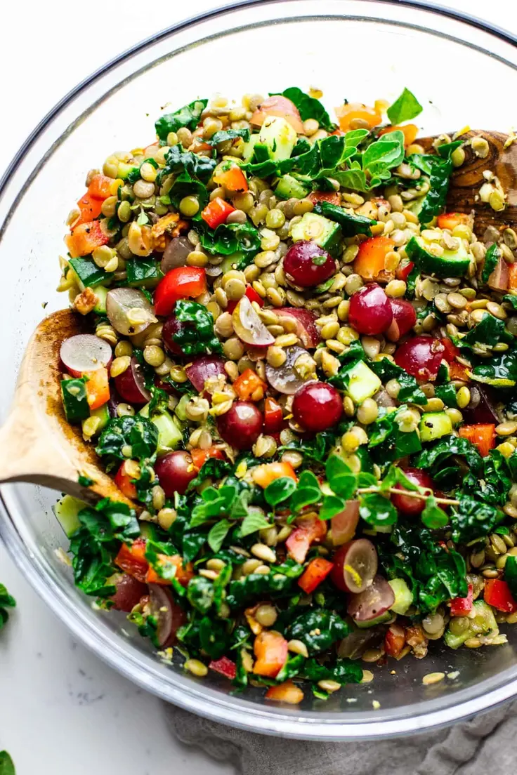 Crunchy Lentil Salad Recipe by A Simple Palate
