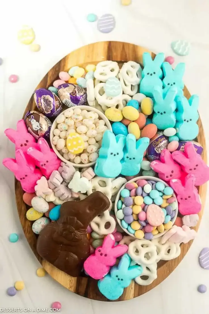 Easter Candy Charcuterie Board Recipe by Desserts On A Dime
