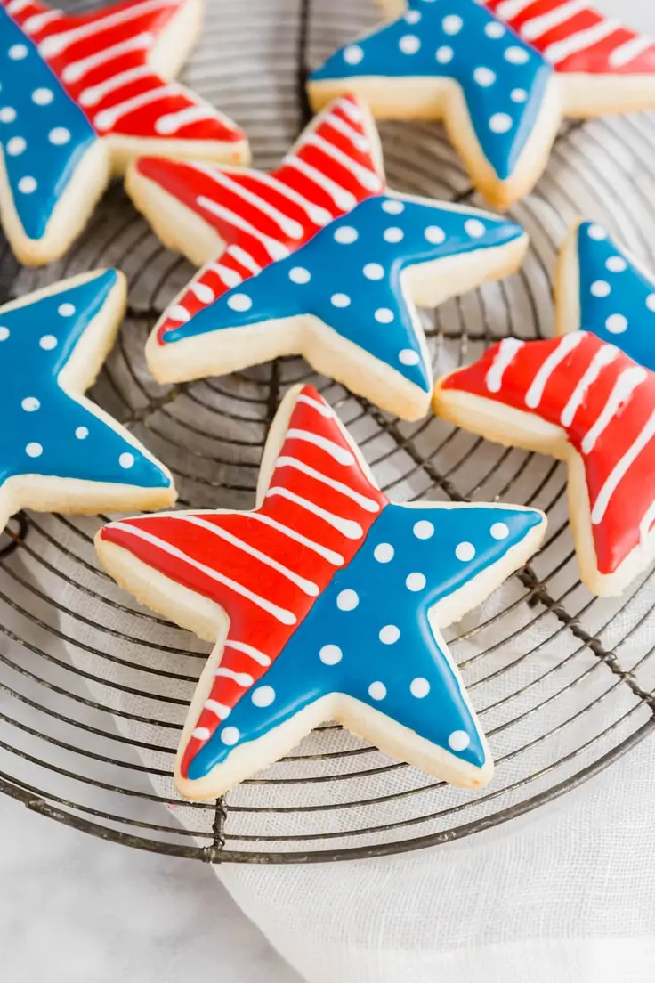 4th of July Star Sugar Cookies (Gluten-Free) Recipe by A Dash of Megnut