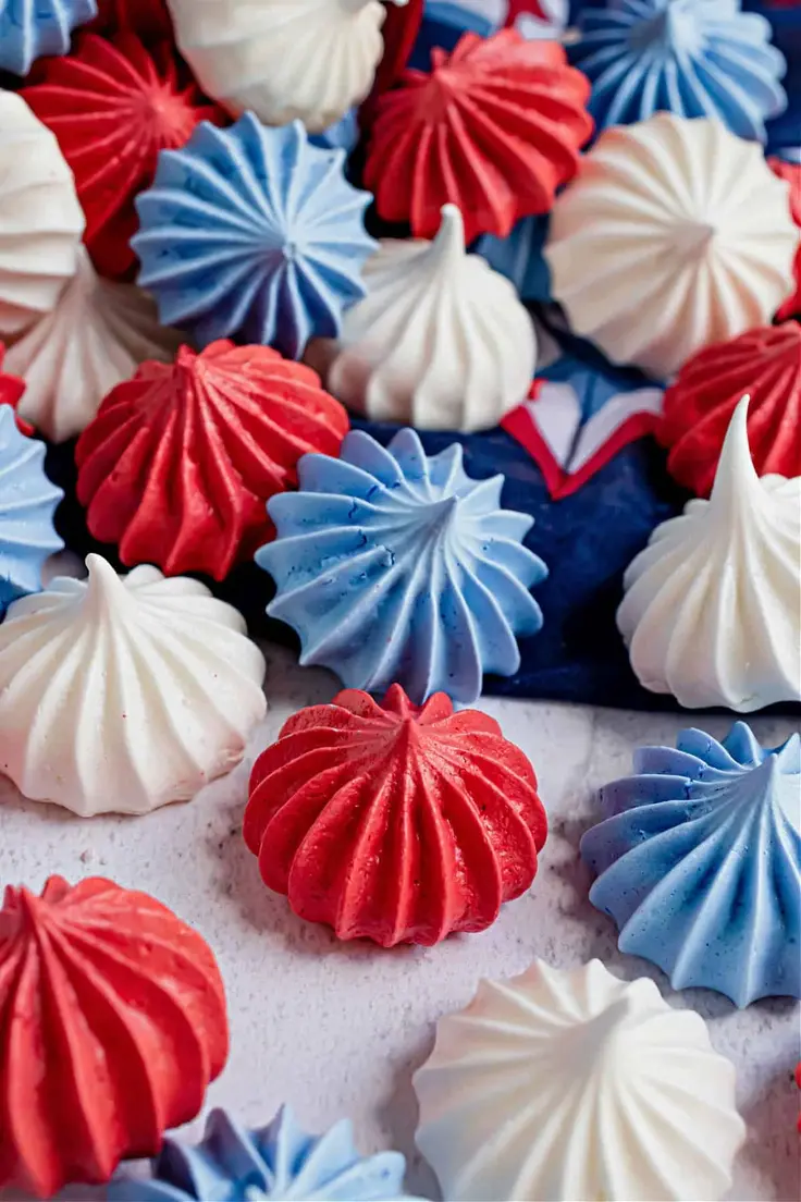 4th of July Meringue Cookies Recipe by Shugary Sweets