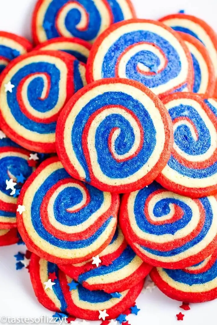 Patriotic Pinwheel Cookies Recipe by Tastes of Lizzy T