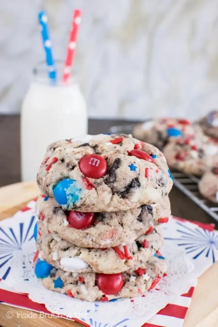 M&M Fireworks Cookies Recipe by Inside BruCrew Life