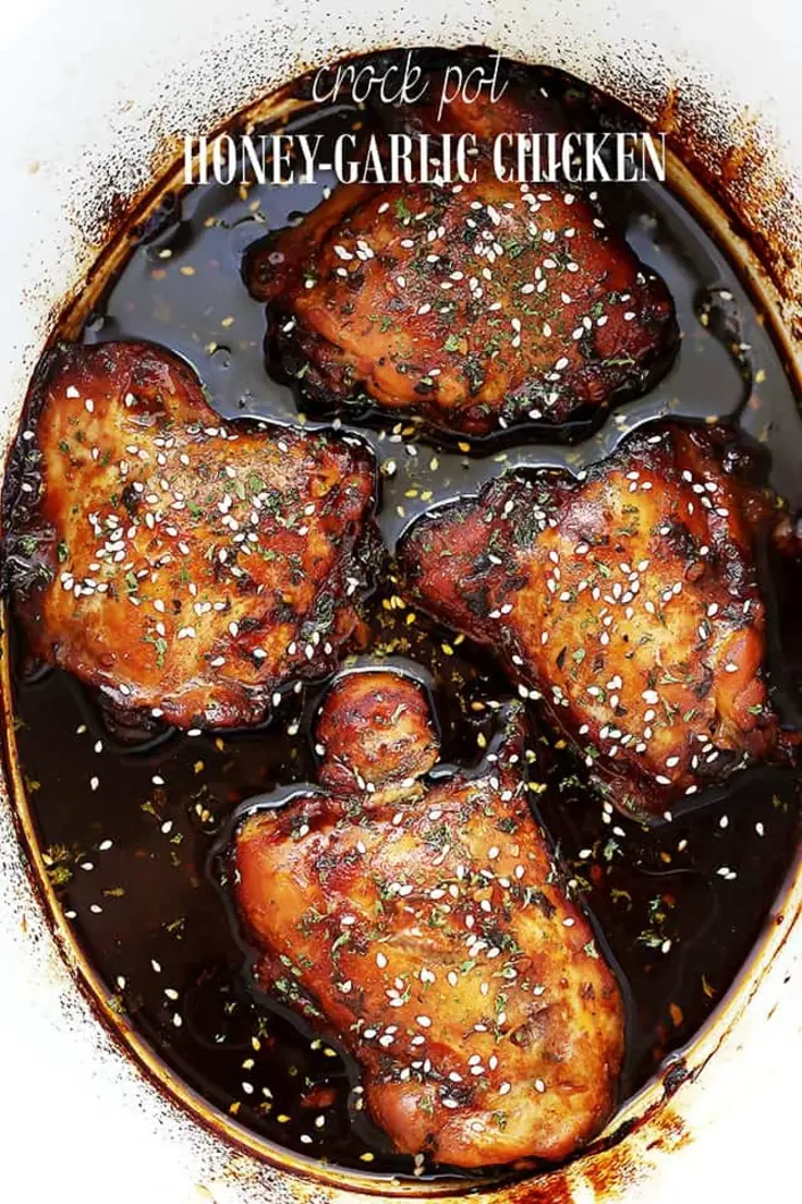 Crockpot Honey Garlic Chicken Recipe by Diethood
