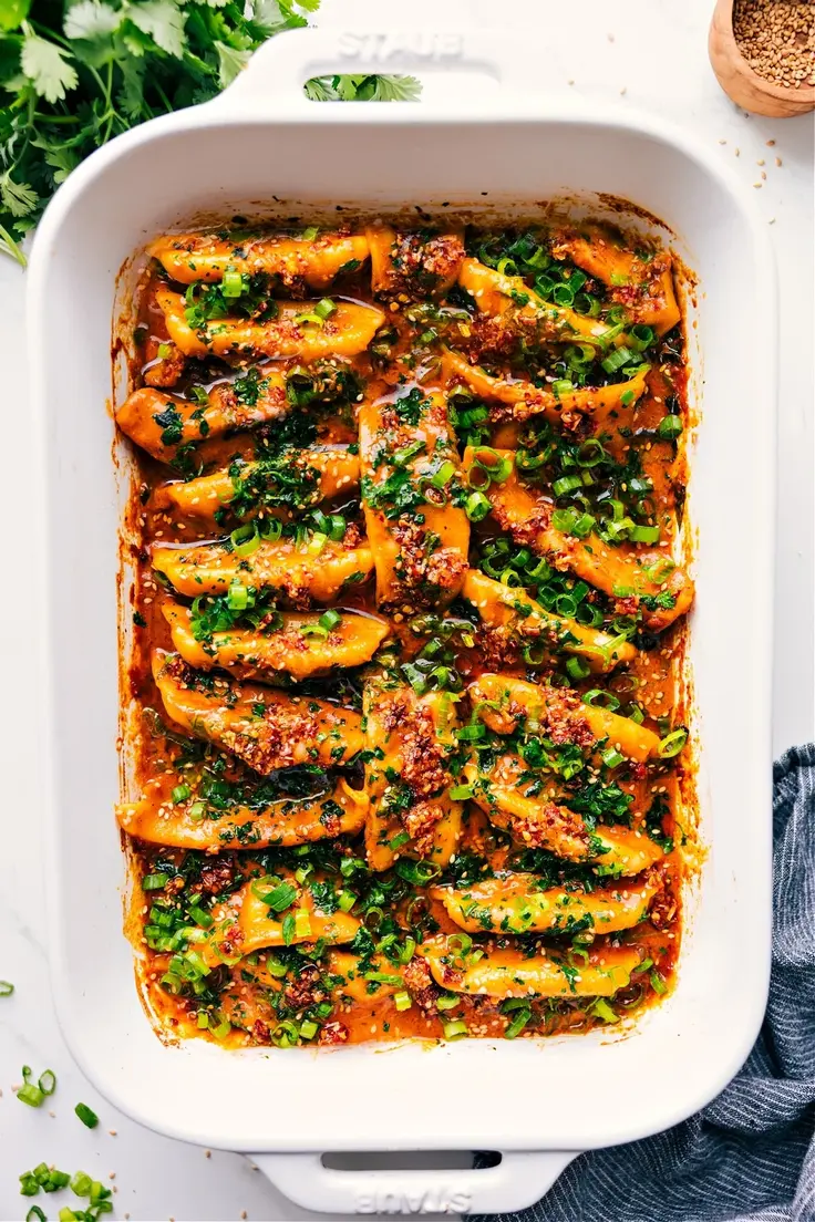One Pan Dumpling Dinner 
