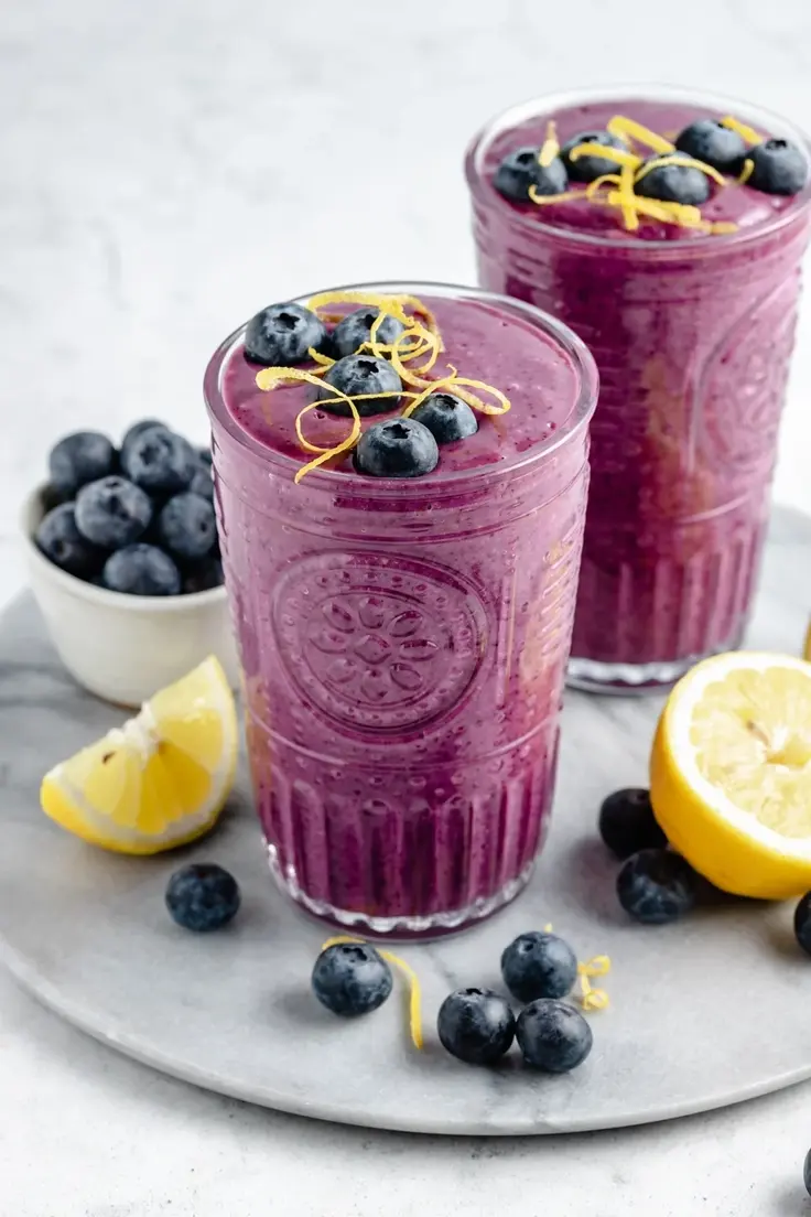 Lemon Blueberry Smoothie by Ambitious Kitchen