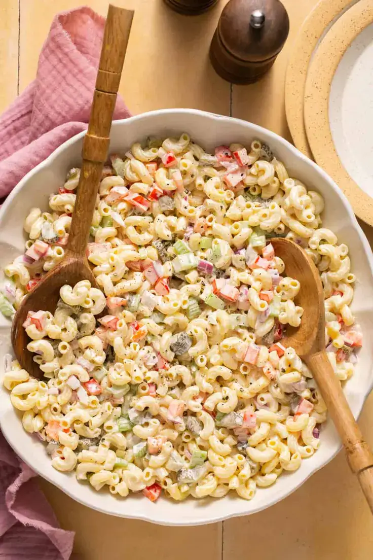 Healthy Macaroni Salad (Deli Style) Recipe by Lauren Fit Foodie