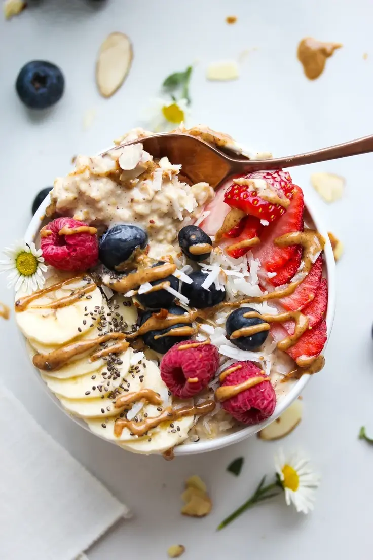 Vanilla Maple Almond Butter Overnight Oats Recipe by Dishing Out Health