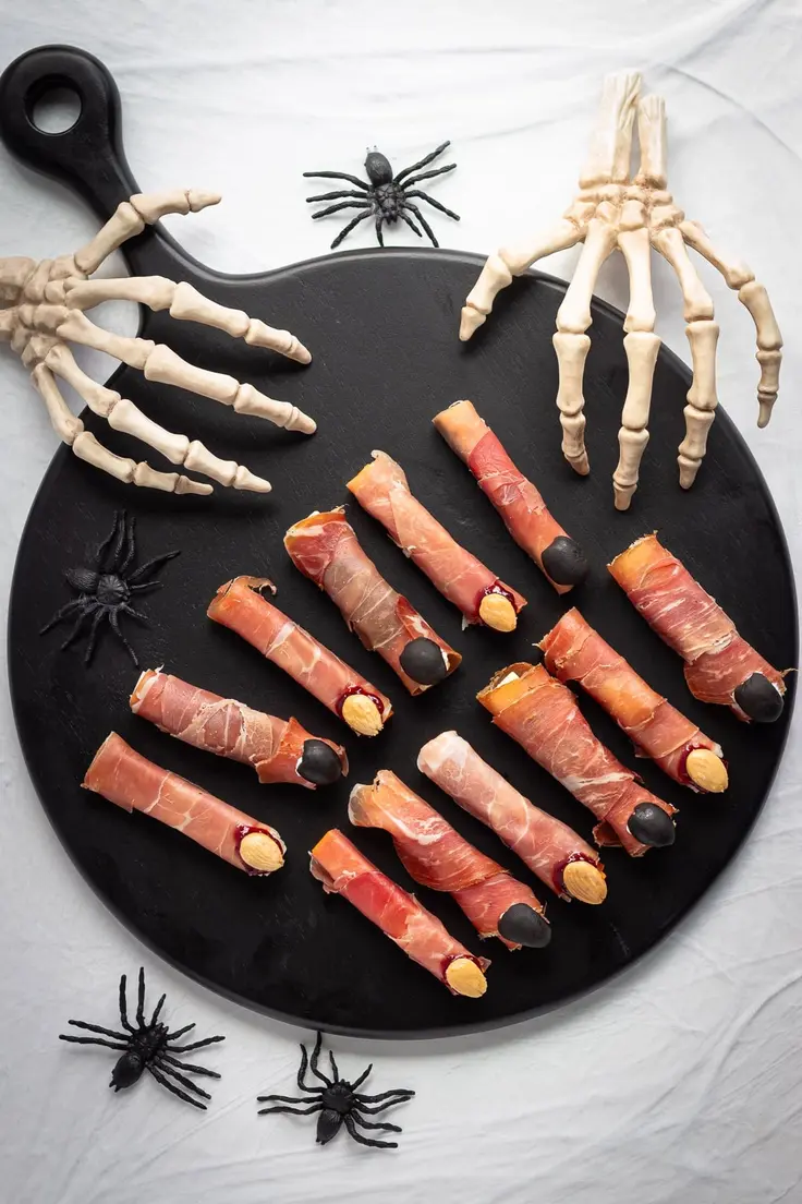 4. Creepy Prosciutto Cheese Halloween Fingers Recipe by Maple + Mango