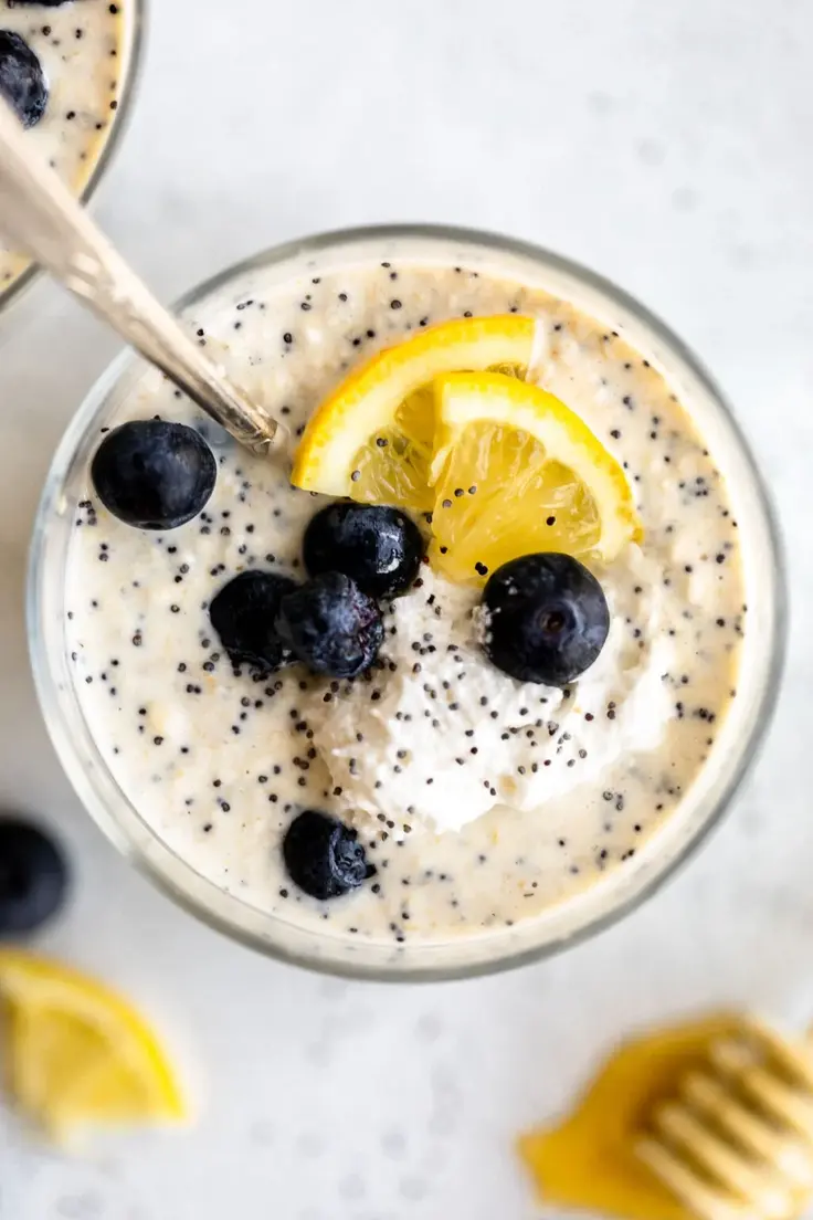 Vegan Lemon Poppy Seed Overnight Oats Recipe by Eat with Clarity