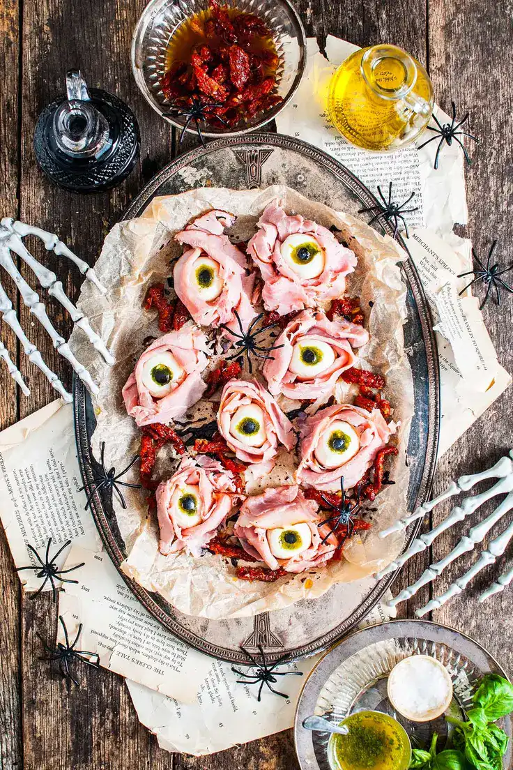 5. Halloween Antipasto Eyeballs Recipe by XoXo Bella
