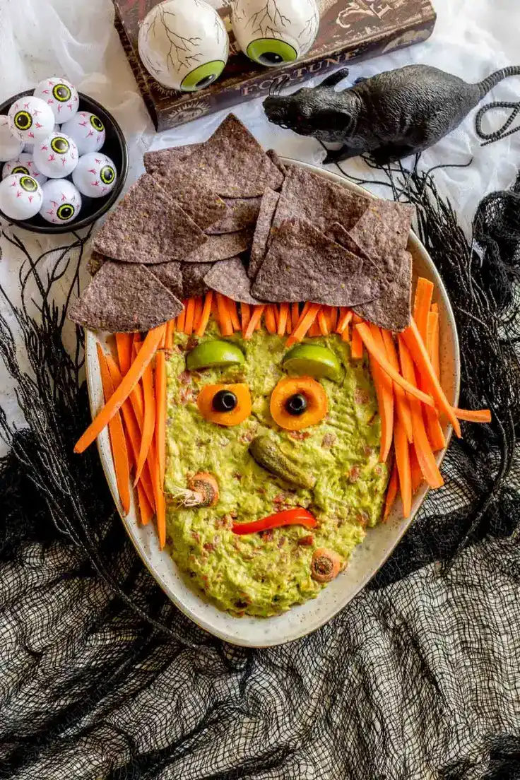 6. Halloween Guacamole Witch Recipe by Confetti and Bliss