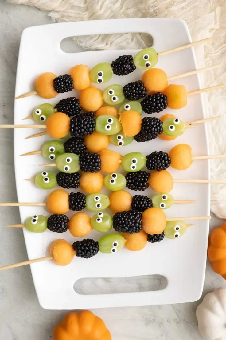 Halloween Fruit Kabobs Recipe by Feel Good Foodie
