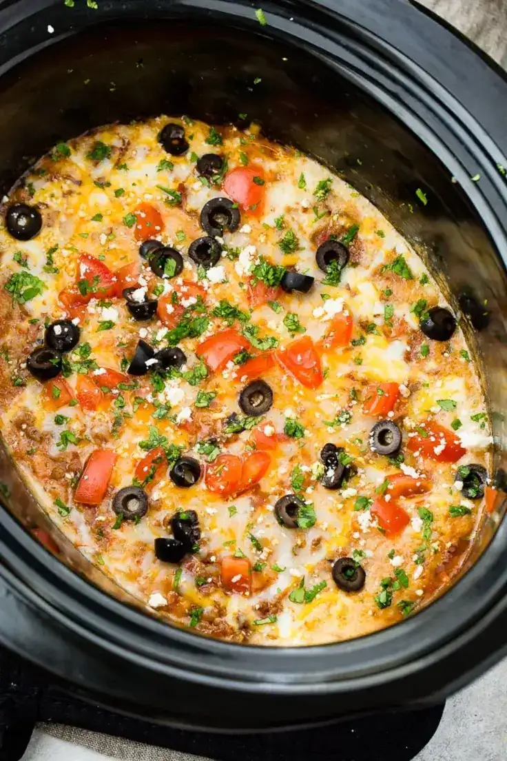 Slow Cooker Taco Dip Recipe by Oh Sweet Basil
