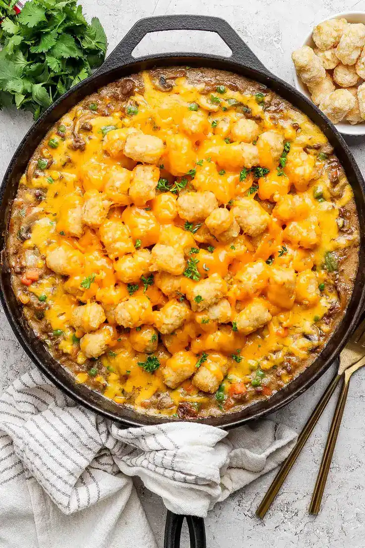 Tater Tot Hotdish Recipe by A Farmgirl’s Dabbles
