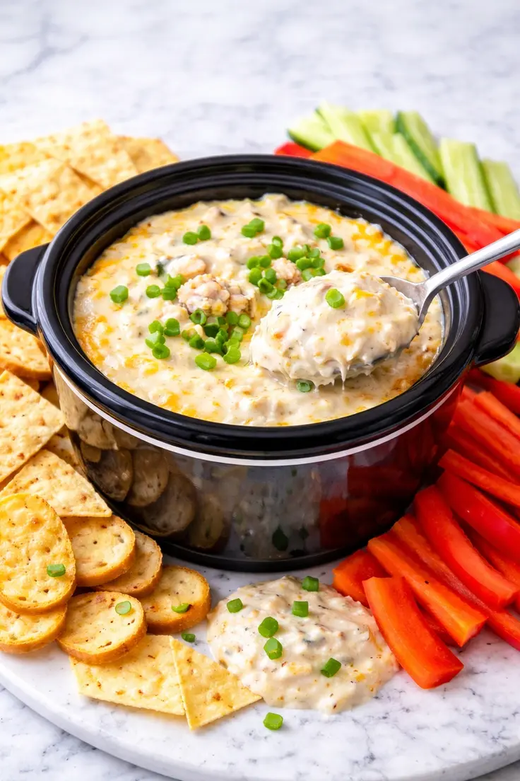 Crockpot Crab & Green Onion Dip Recipe by First Home Love Life
