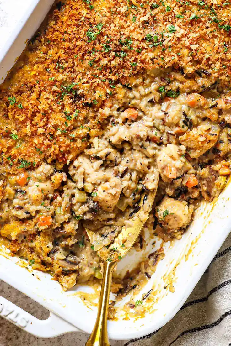 Chicken and Wild Rice Casserole Recipe by Carlsbad Cravings
